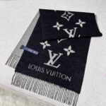 Louis Vuitton Rrykjavik Classic Cashmere Scarf Black Grey