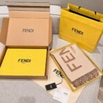 Fendi Napoleon Double-Sided Scarf Milk Tea