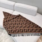 Fendi Triangle cashmere shawl brown