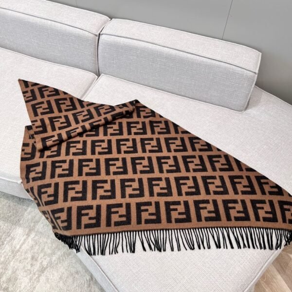 Fendi Triangle cashmere shawl brown