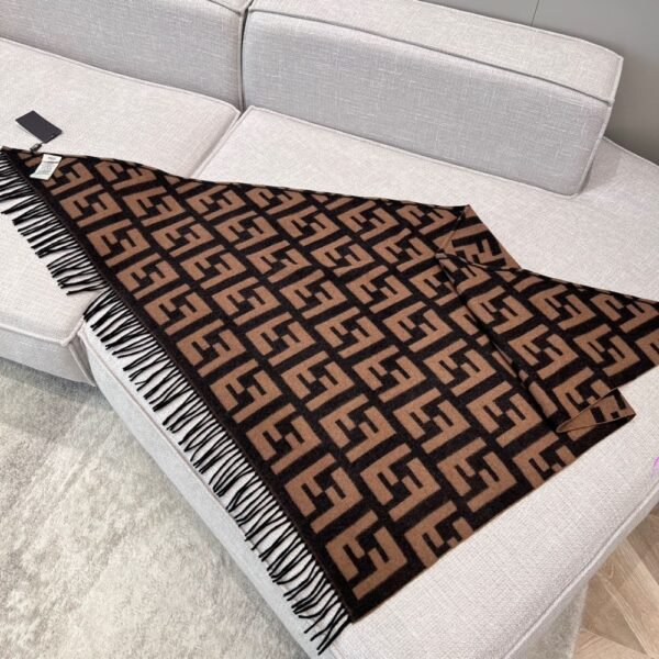 Fendi Triangle cashmere shawl brown