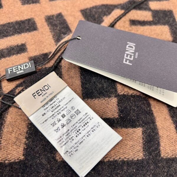Fendi Triangle cashmere shawl brown