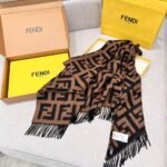 Fendi Triangle cashmere shawl brown