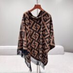 Fendi Triangle cashmere shawl brown