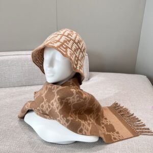 Fendi  KARL Double-Sided Scarf Milk Tea