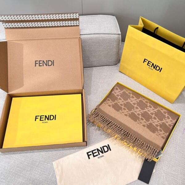 Fendi  KARL Double-Sided Scarf Milk Tea