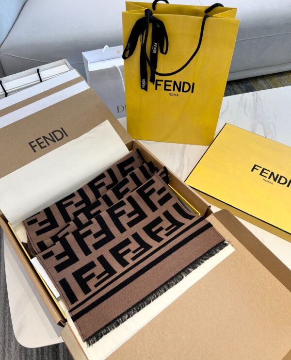 Fendi  F F scarf coffee color