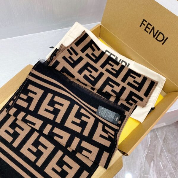 Fendi  F F scarf coffee color