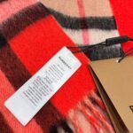 Burberry Colorblock Check Scarf Camel Orange