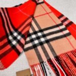Burberry Colorblock Check Scarf Camel Orange