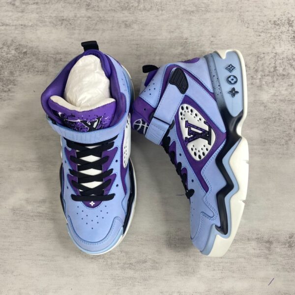 Louis Vuitton Trainer 2.0 Retro basketball shoes Blue Purple