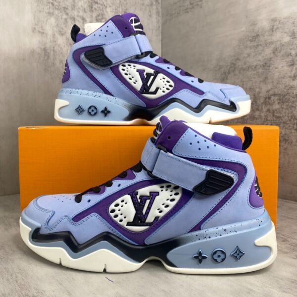 Louis Vuitton Trainer 2.0 Retro basketball shoes Blue Purple
