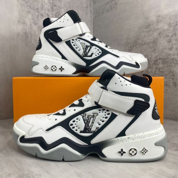 Louis Vuitton Trainer 2.0 Retro basketball shoes White Black