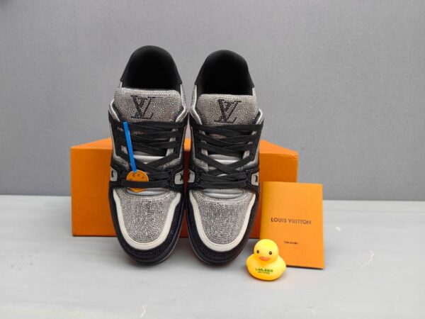 Louis Vuitton Trainer Black Silver Diamond