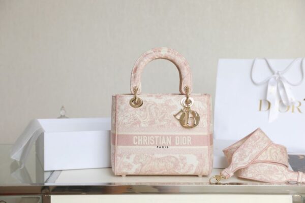 Dior Bobby Lady D-Lite Embroidered tiger pink