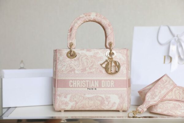 Dior Bobby Lady D-Lite Embroidered tiger pink