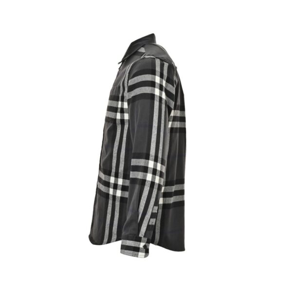 Burberry Double-stitched brushed check shirt Black