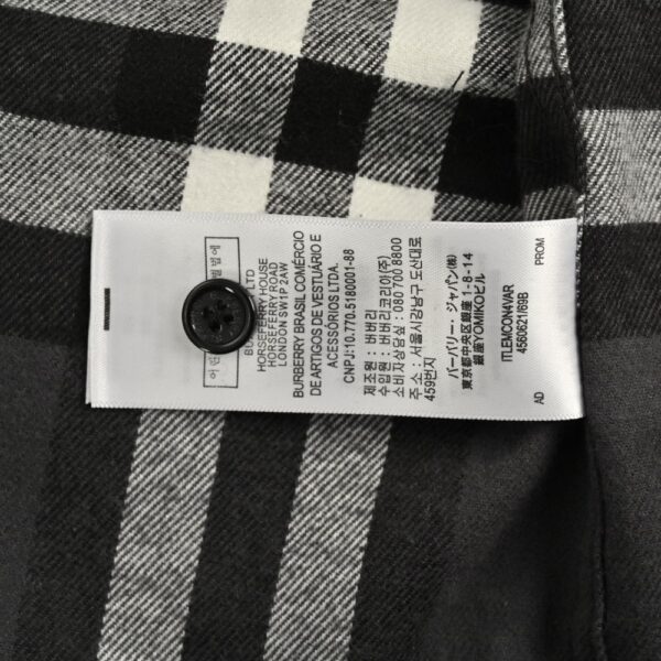 Burberry Double-stitched brushed check shirt Black