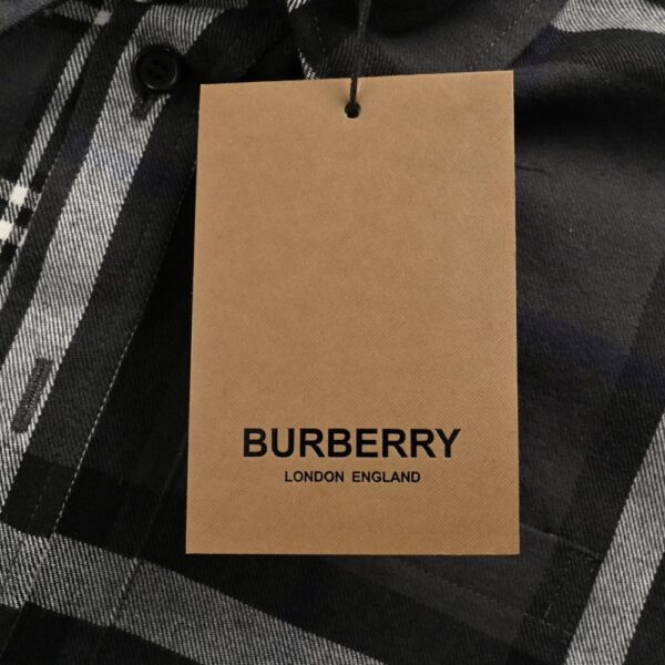 Burberry Double-stitched brushed check shirt Black